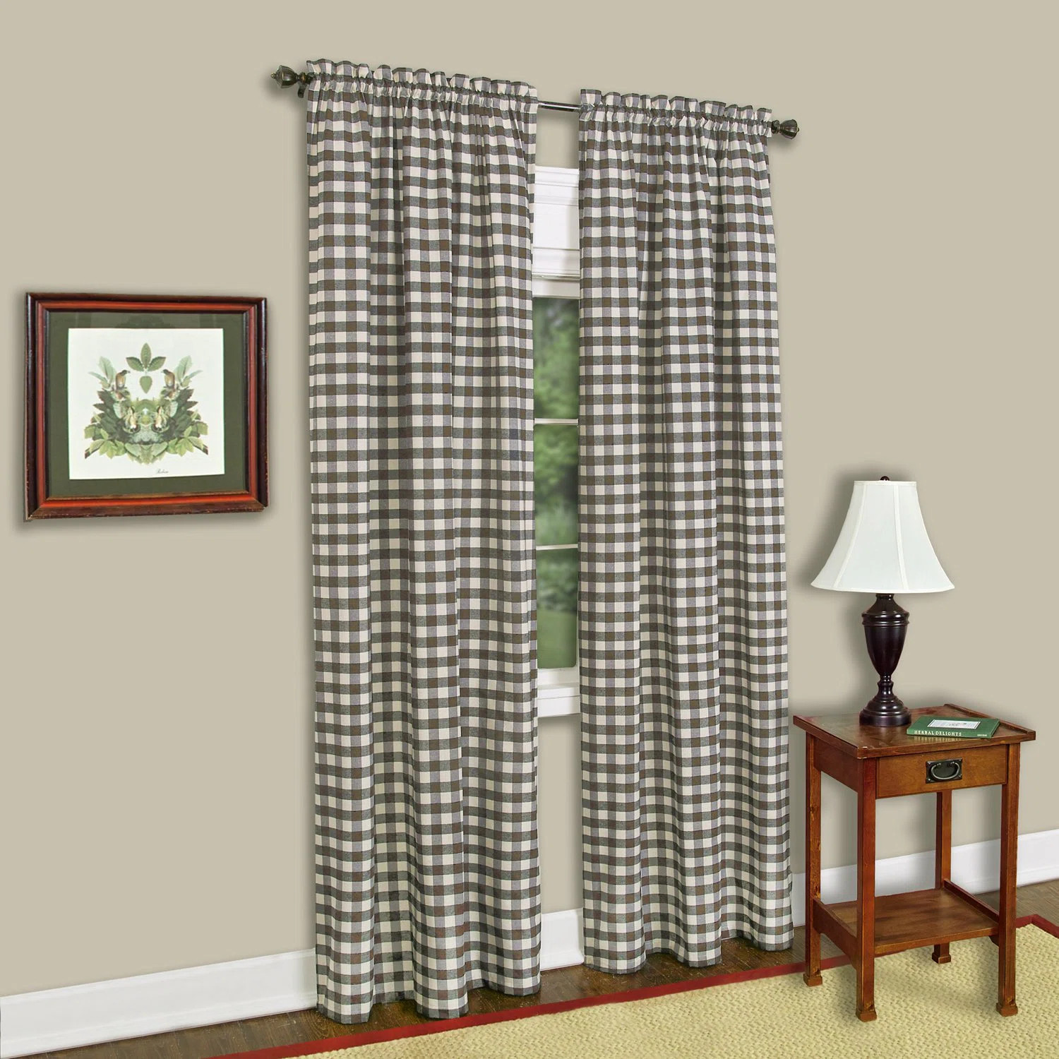 Aerilyn Buffalo Plaid Checkered Gingham Farmhouse Extra Long Window Curtain Panel, 42 in x 95 in | Wayfair North America