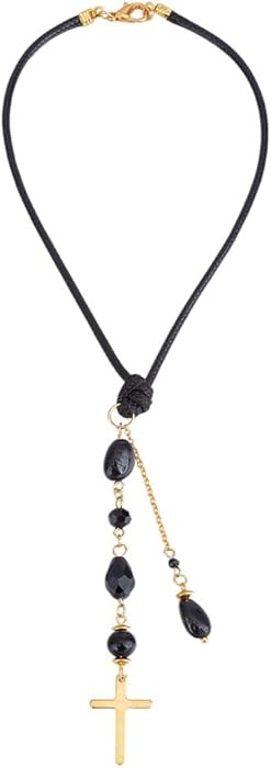 Cross Hanging Ornament Black Glass Crystal Bead Charm Suncatcher Car Mirror Pendant Accessories G... | Amazon (US)