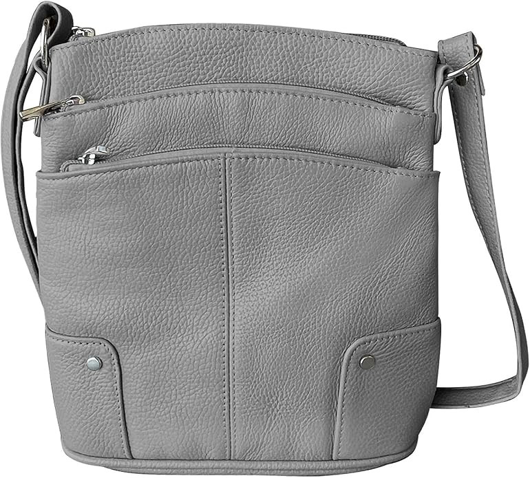 Silver Fever Women’s Leather Large Crossbody Travel College Student Indie Style Handbag Water R... | Amazon (US)