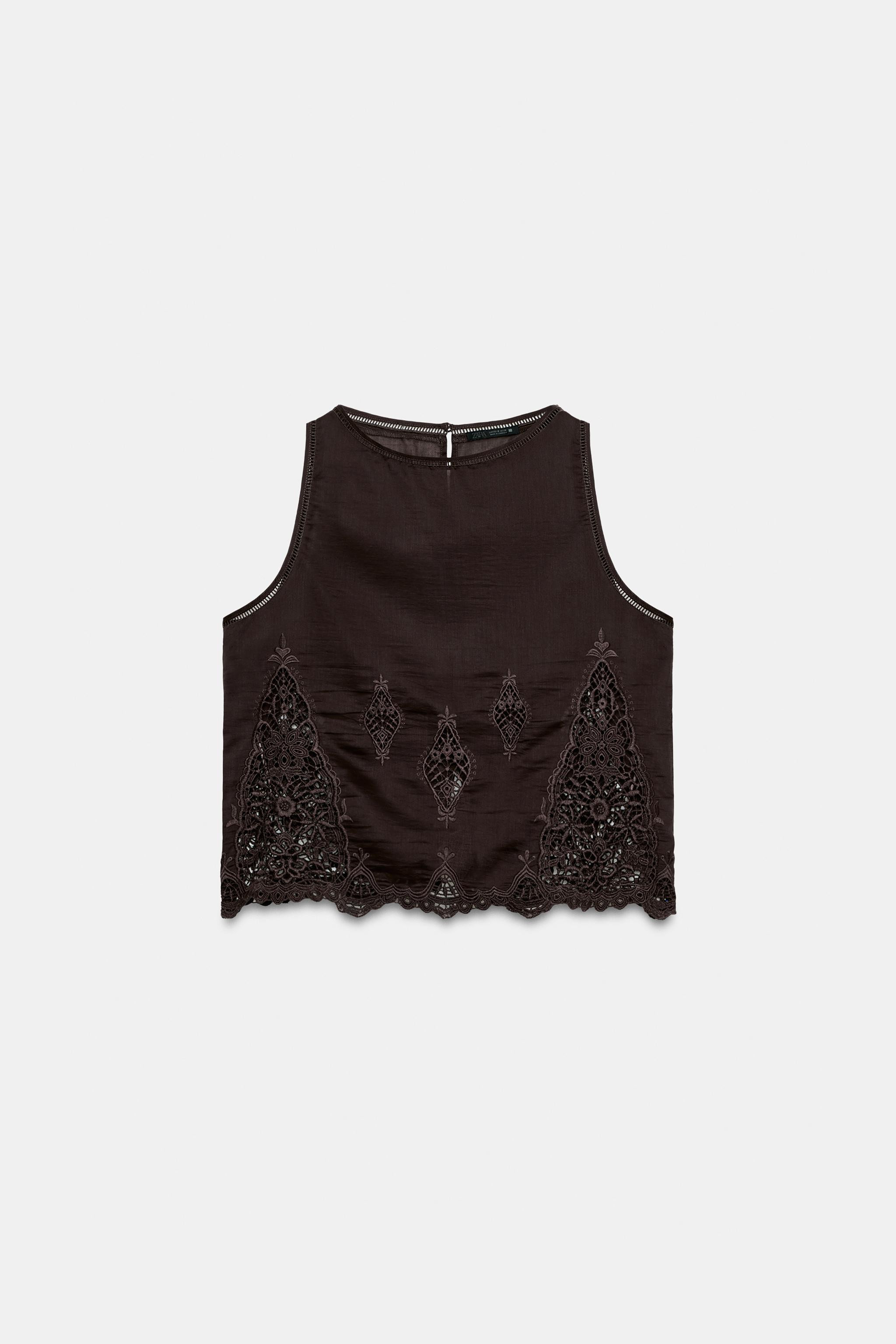 EMBROIDERED LACE TOP | Zara UK