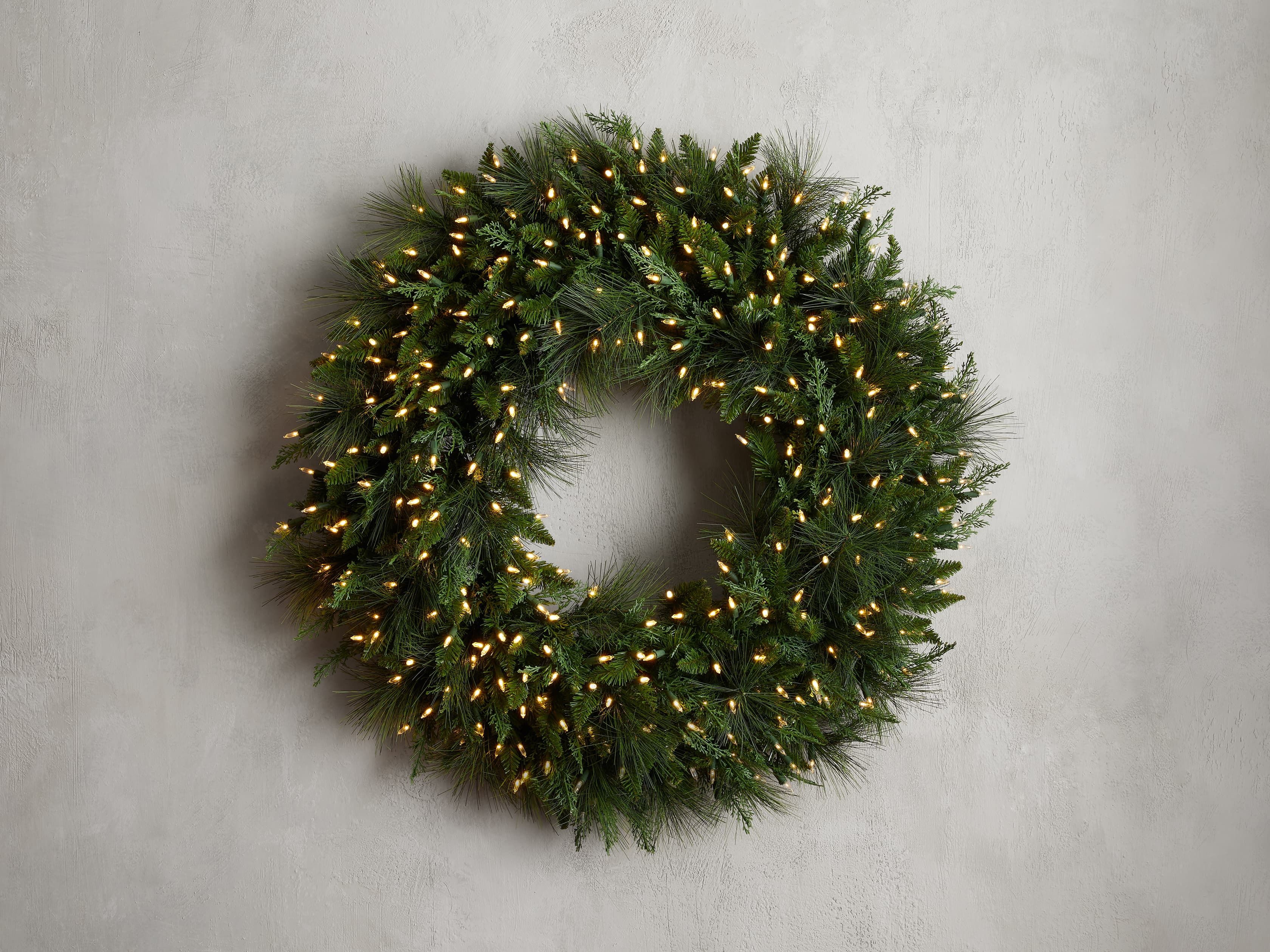 Grand Mixed Pine Faux Wreath | Arhaus