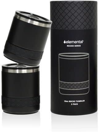 Elemental Recess Lowball Tumbler Set of 2, 10oz Triple Wall Stainless Steel Cup with Non-Shattere... | Amazon (US)