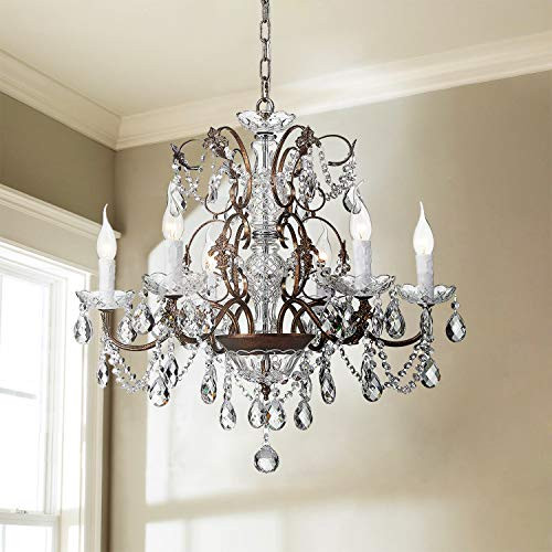 Saint Mossi 6-Lights Crystal Chandelier Farmhouse Chandelier Light Fixture,Crystal Pendant Light ... | Amazon (US)