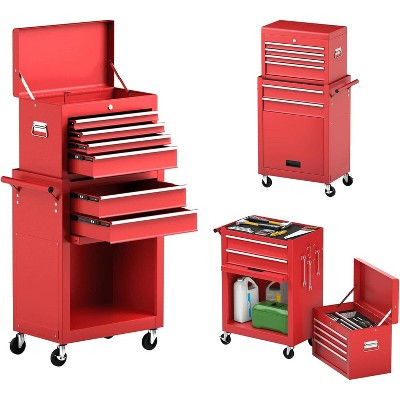 2-in-1 Toolbox 6 Drawer Q235 Steel - Tool Storage Box, Tool Organizer, Tool Chest with Lock | Target