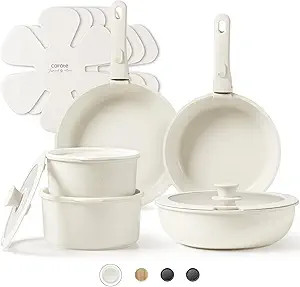 CAROTE Pots and Pans Set Non Stick, 15pcs Cookware Sets, Kitchen Set, Oven/Dishwasher/Fridge Safe... | Amazon (US)