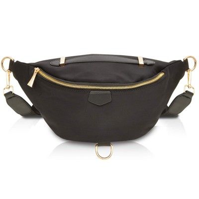 Zodaca Plus Size Fashion Black Fanny Pack, Unisex Waist Bag with Adjustable Strap, Fits 42-54 Inch W | Target