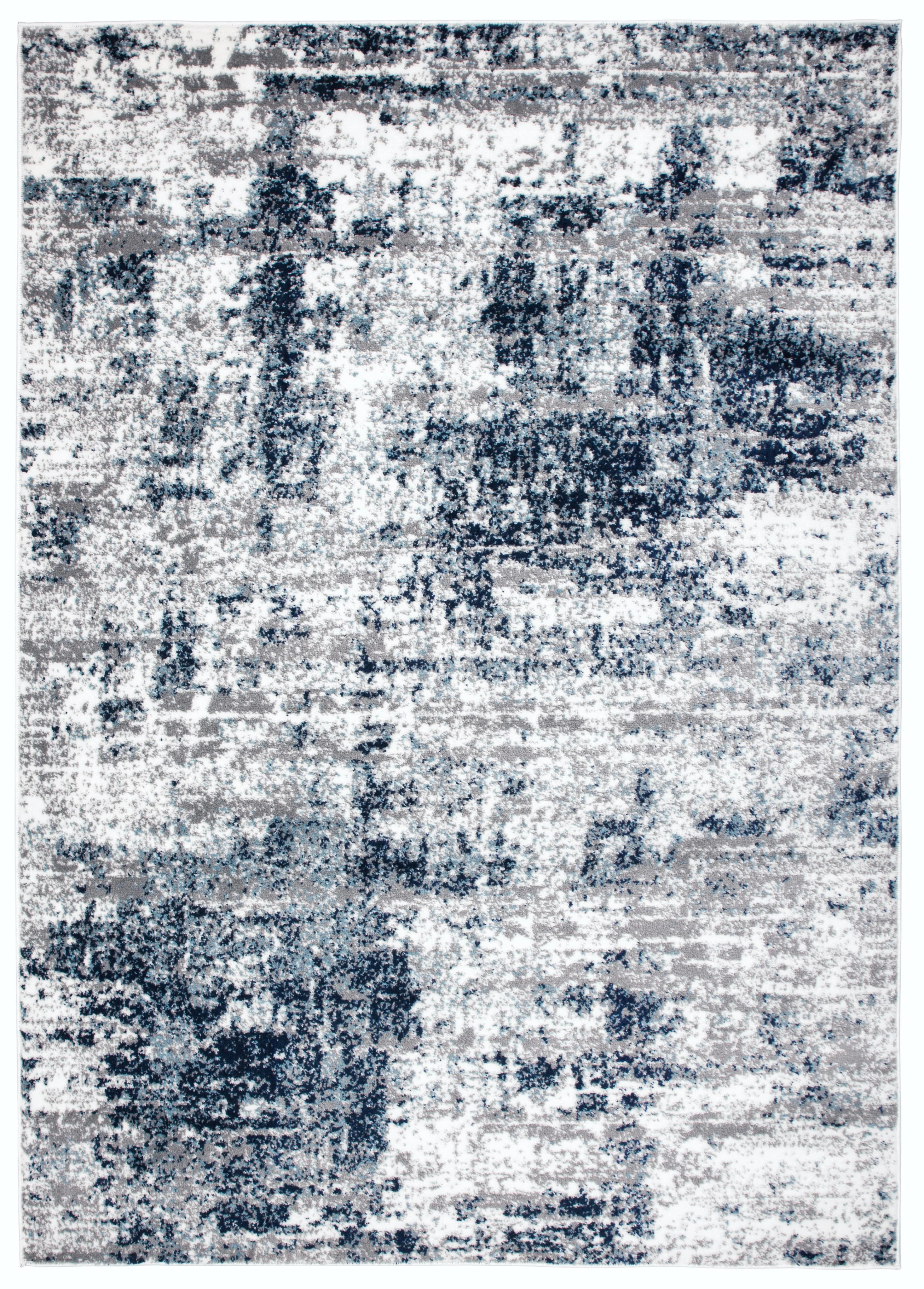 Distressed Modern Abstract Blue 5' X 7' Indoor Area Rug | Walmart (US)