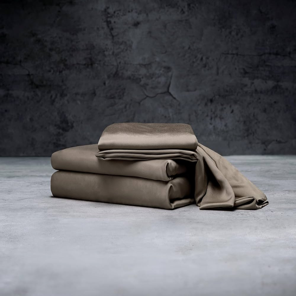 LUXOME Luxury Sheet Set | 100% Viscose from Bamboo | King Size - Truffle | Deep Pockets | 4-Piece... | Amazon (US)
