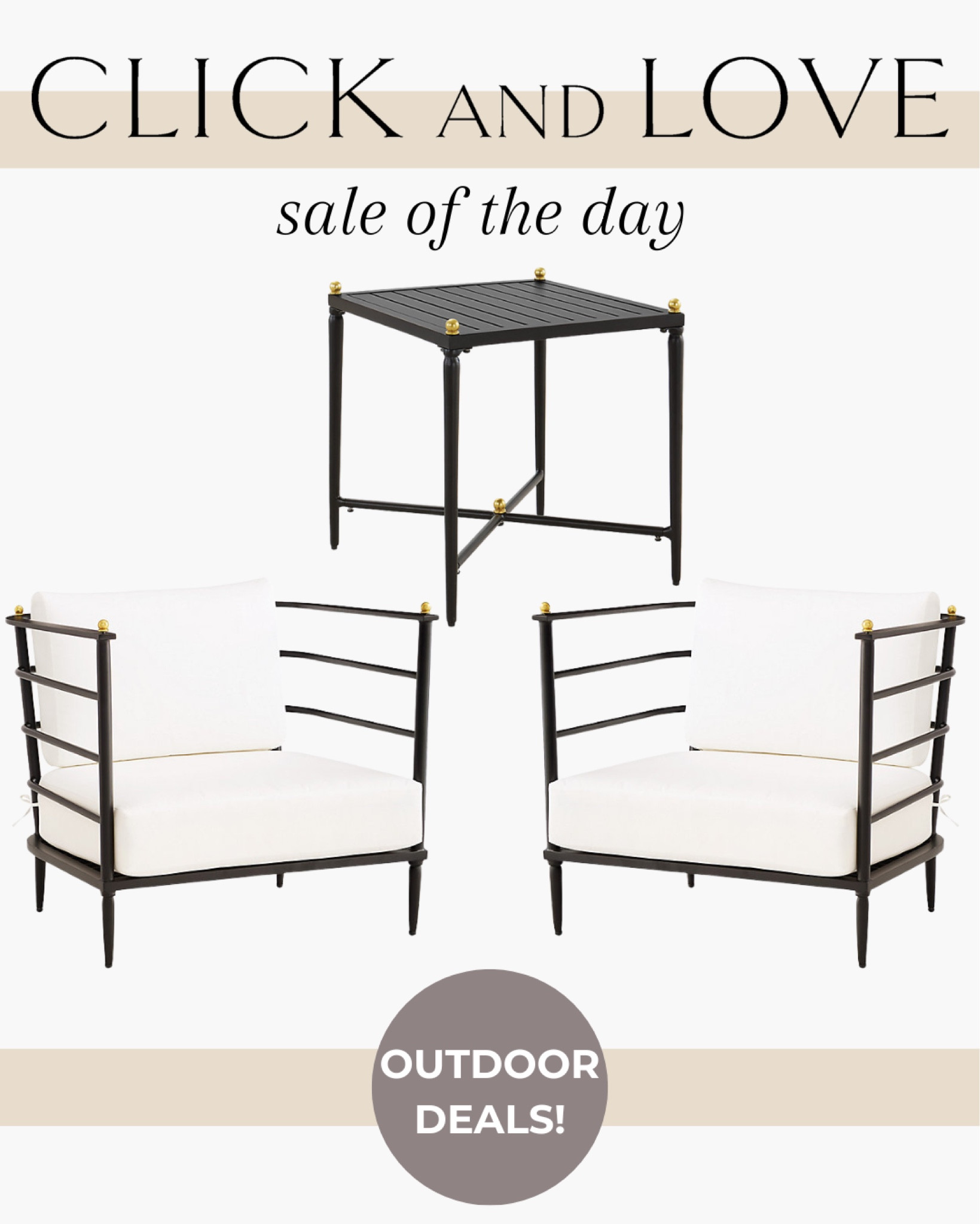 Designer patio set deal! This modern outdoor set is on sale today at Ballard Designs! A matching sofa and coffee table are included too. Lots of great outdoor pieces are marked down right now!

Outdoor furniture, patio furniture, deck chair, patio, deck, porch, balcony, outdoor furniture sale, seasonal home decor, outdoor refresh, summer edit, porch styling, spring refresh, outdoor spaces, modern outdoor furniture, black patio set, designer deals 

#LTKSaleAlert #LTKHome #LTKSeasonal