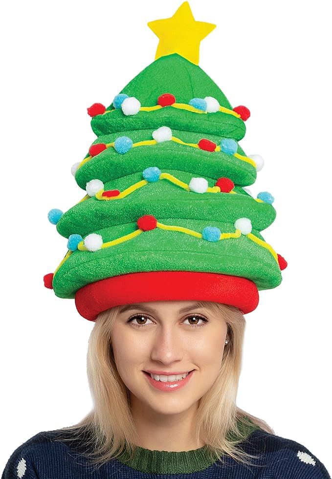 JOYIN Plush Christmas Tree Hat for Festive Party Dress Up Celebrations, Winter Party Favor, Chris... | Amazon (US)