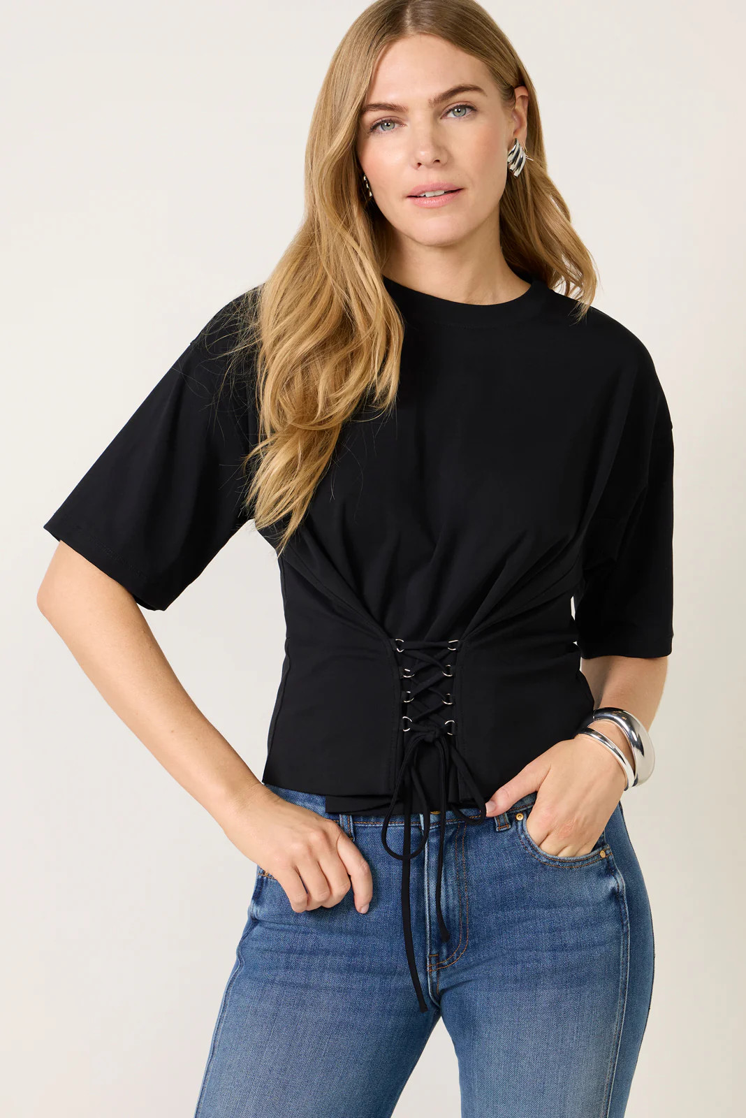 Ada Waist Lace Up Tee | Evereve