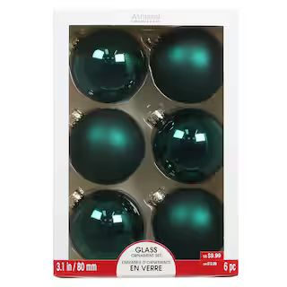 6ct. 3.1" Dark Green Glass Ball Ornaments by Ashland® | Michaels Stores