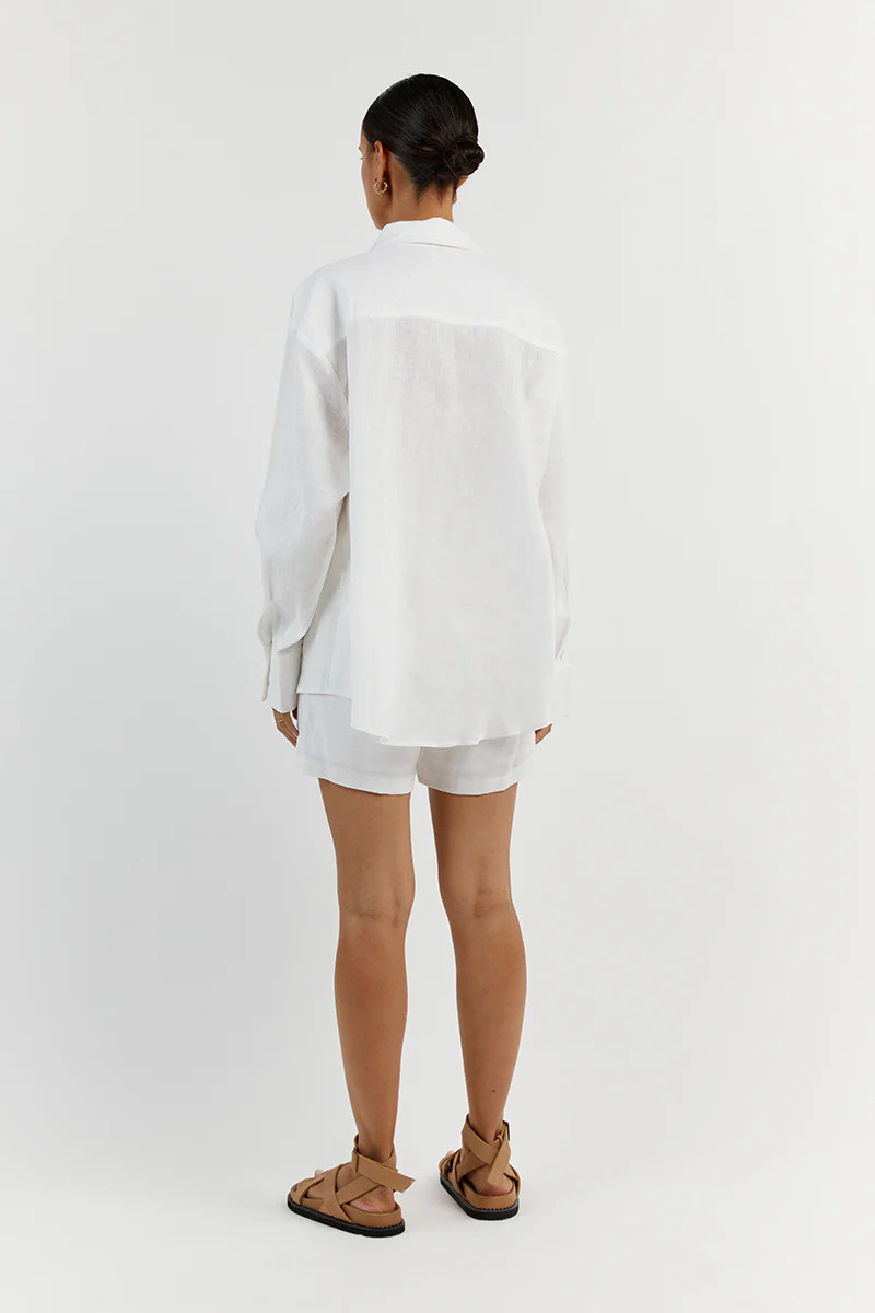 HAZEL WHITE LINEN SHIRT | DISSH