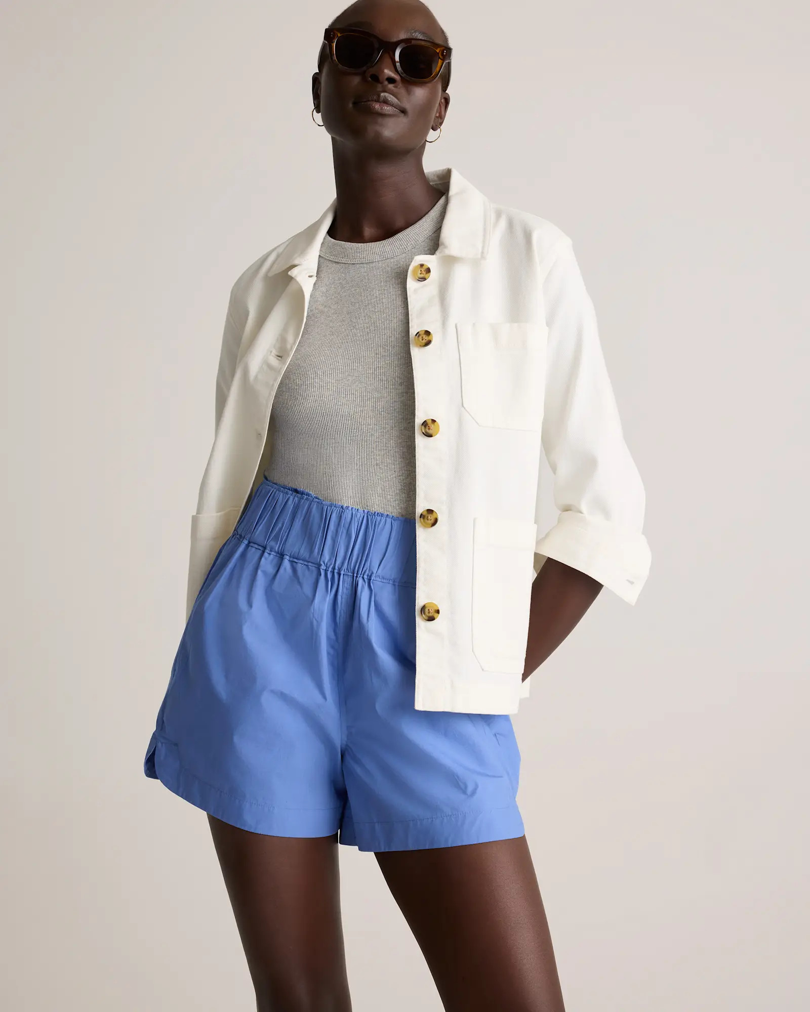 100% Organic Cotton Poplin Pull-On Shorts | Quince