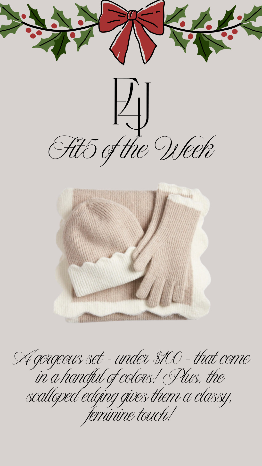 A great gift set for under $100! It comes in a handful of colors, and is just so fun & chic! 

Fit4Janine, Nordstrom, Scarf, Gloves, Beanie 

 #LTKGiftGuide #LTKHoliday #LTKSeasonal
