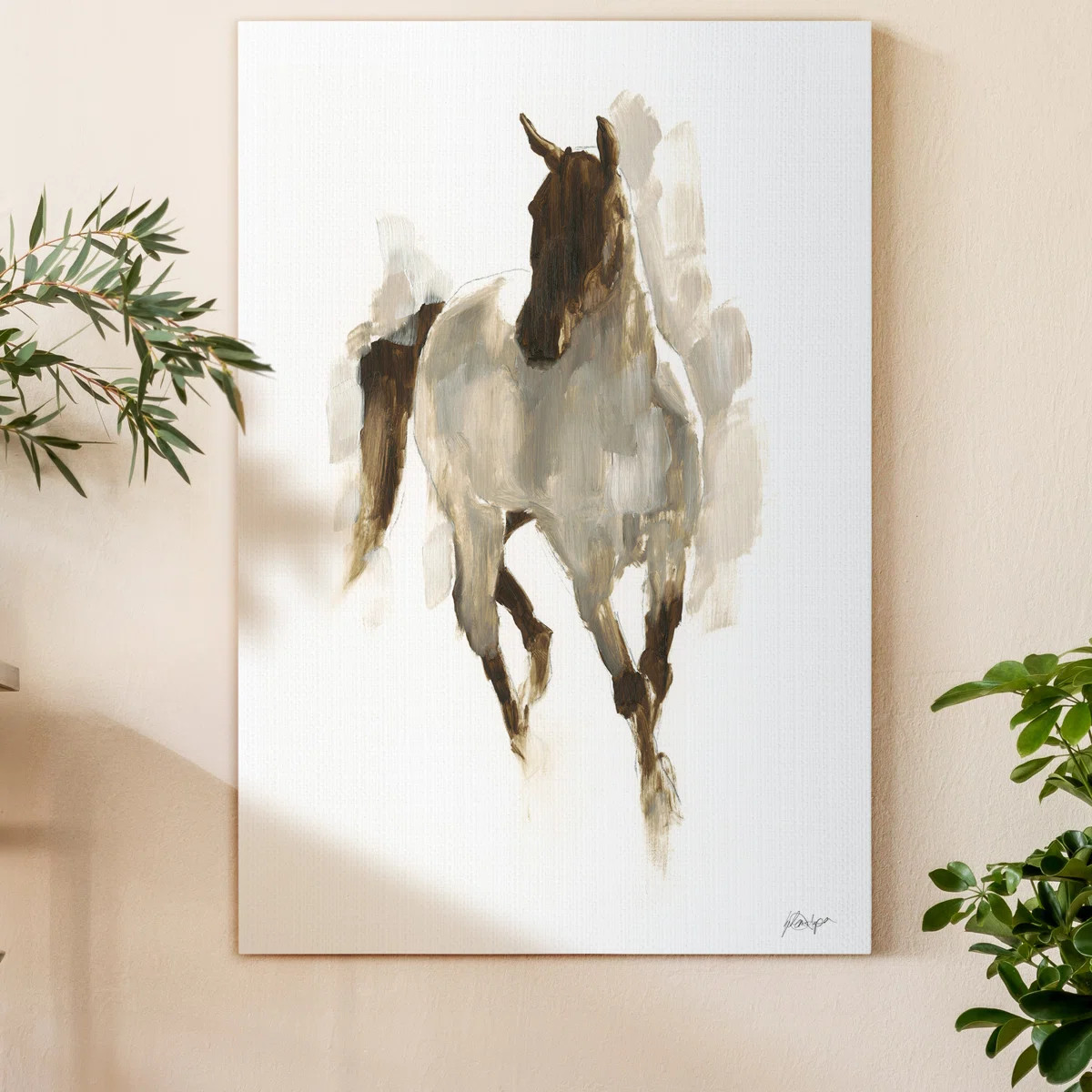 Gracie Oaks 'Rustic Horse I' - Wrapped Canvas Painting Print & Reviews | Wayfair | Wayfair North America