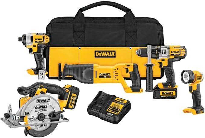 DEWALT 20V MAX* Cordless Drill Combo Kit, 5-Tool (DCK590L2) , Yellow , Large | Amazon (US)