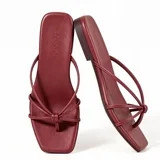 BERANMEY Flat Strappy Sandals for Women Comfortable Dressy Slip-On Summer Flip Flops Sandals with... | Walmart (US)