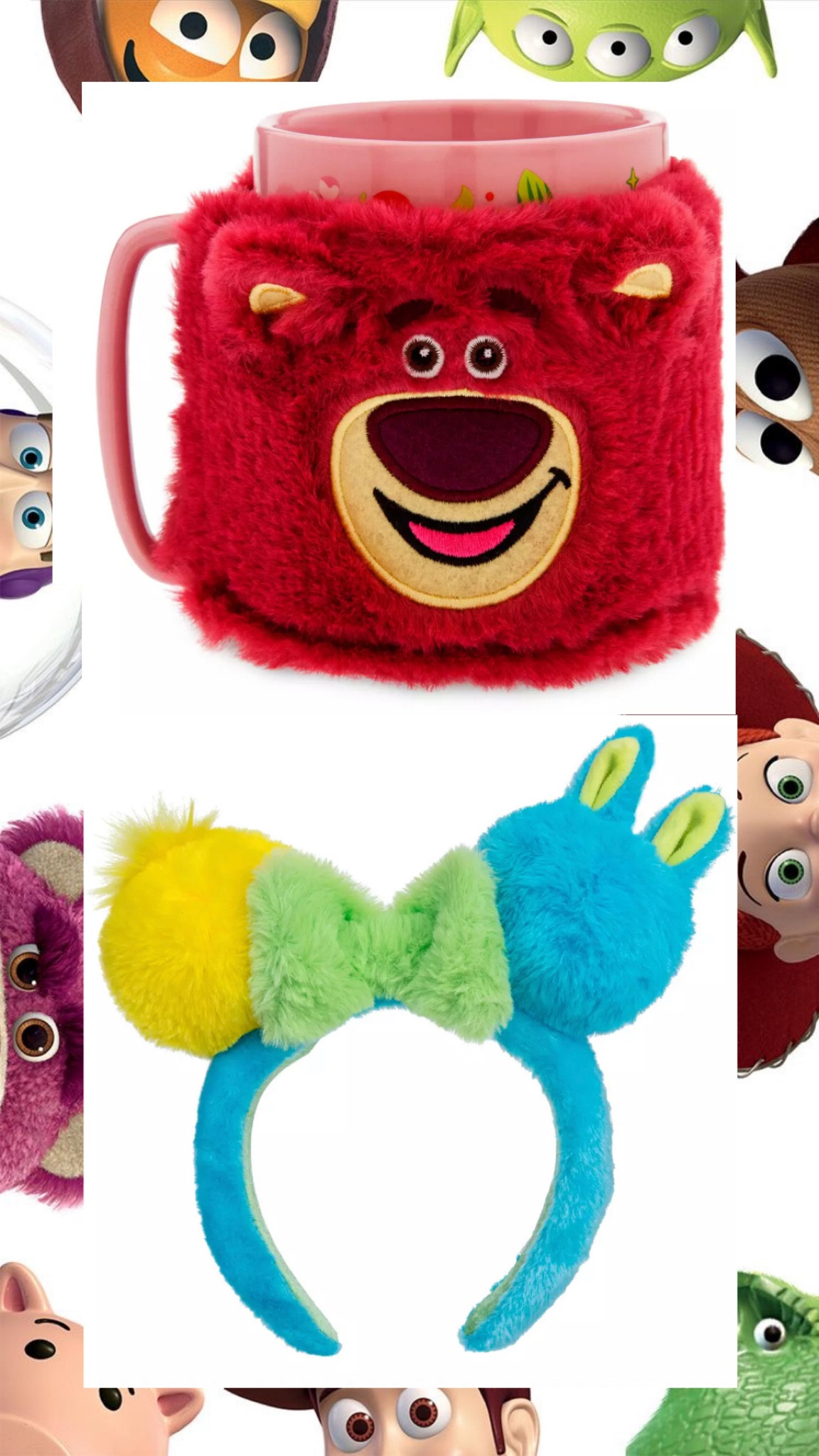 Available now on ShopDisney! Lotso fuzzy wrapped mug and Ducky & Bunny fuzzy ear headband. Love all the Toy Story inspired Merch 

#LTKstyletip #LTKGiftGuide #LTKFind