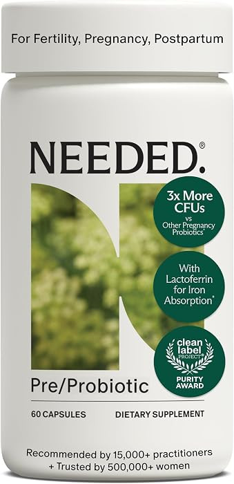 Needed. Prenatal Prebiotic & Probiotic, Expertly-Formulated, 60 Capsules | Amazon (US)