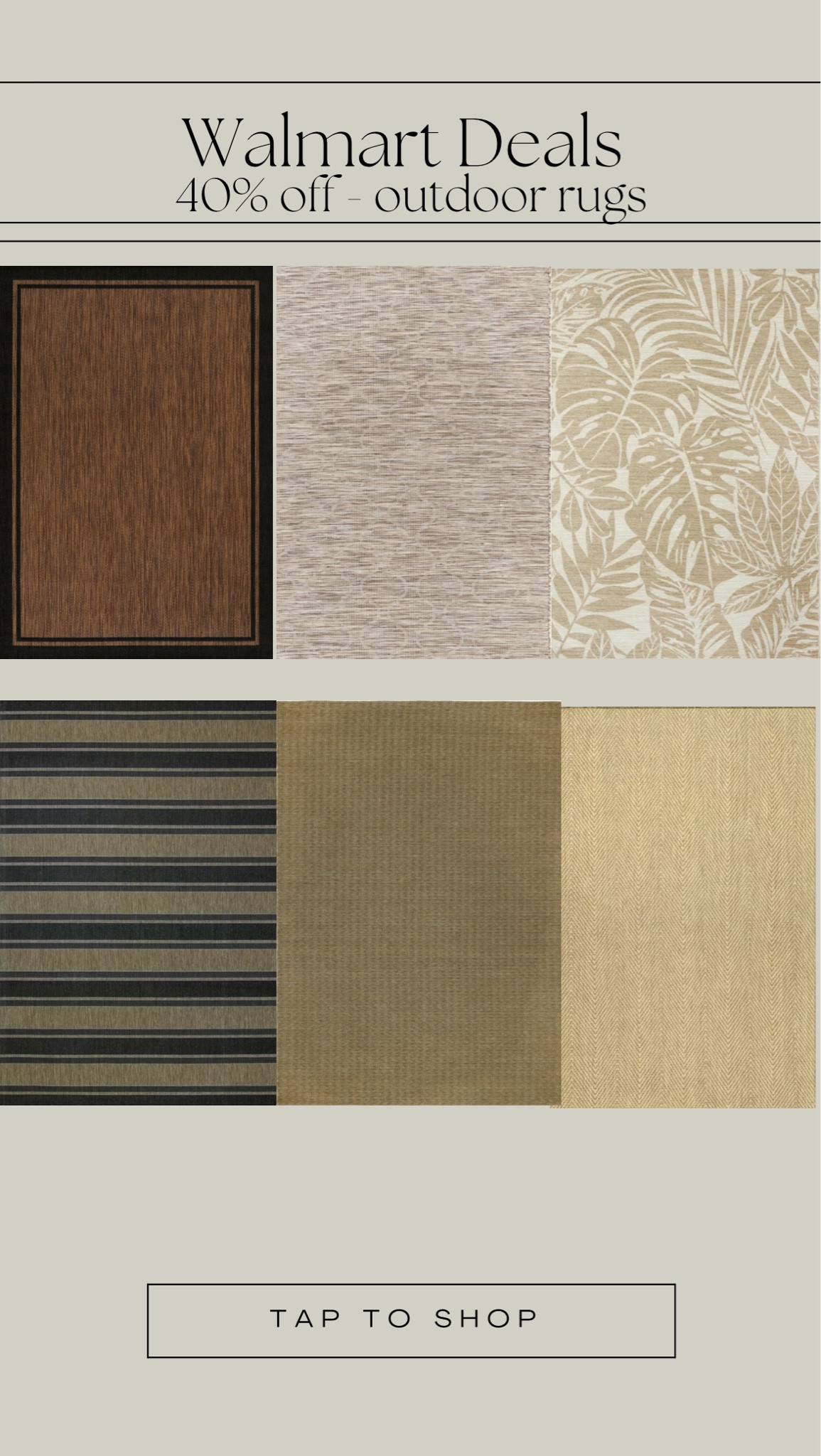 Walmart Deals - 40% off outdoor rugs!

Walmart deals, outdoor area rugs, Walmart home decor, Walmart outdoor area rugs

#LTKStyleTip #LTKSummerSales #LTKHome