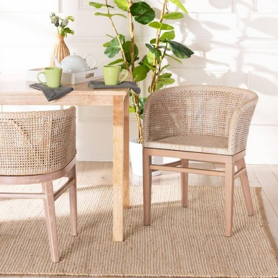 bali & pari Papua Rattan Dining Chair: Mahogany Frame, Bohemian Design, Rounded Backrest | Target