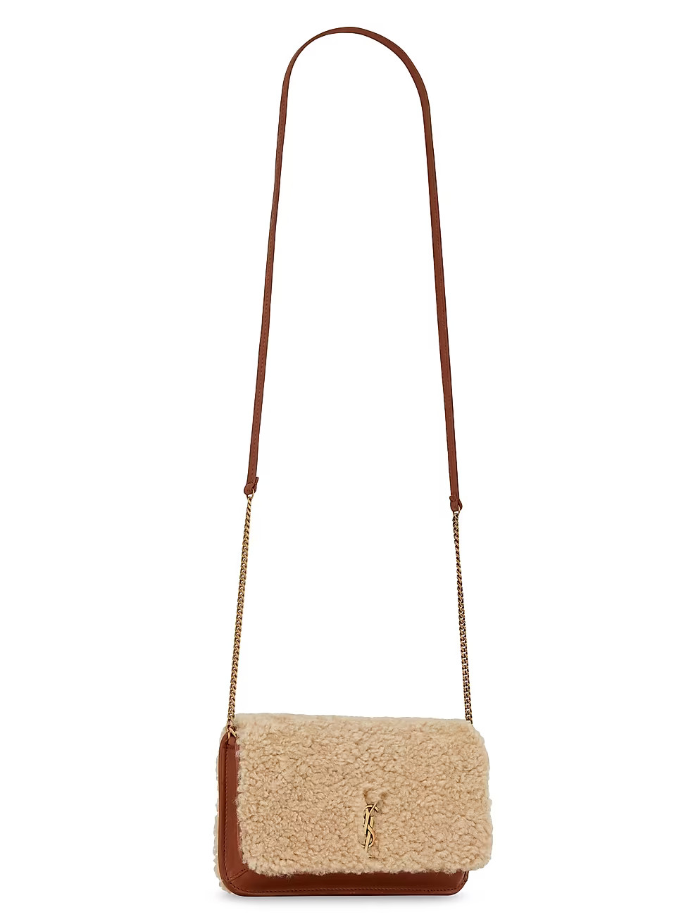 Saint Laurent Monogram Shearling Phone Holder-On-Strap | Saks Fifth Avenue