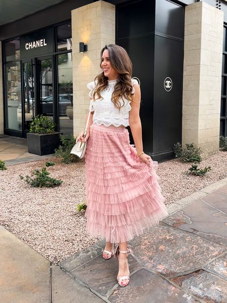 Feminine outfit, tulle skirt, pink skirt, spring outfit, spring outfit idea, Chicwish 

#LTKSeasonal #LTKFind #LTKunder100