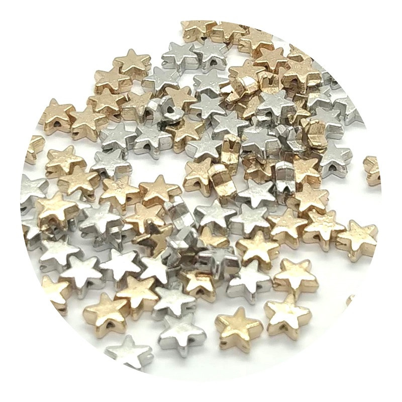 Entremeio Estrela 06x03mm 25/100 Und Acrílico Passante Miçanga Bijuteria | Shopee (BR)