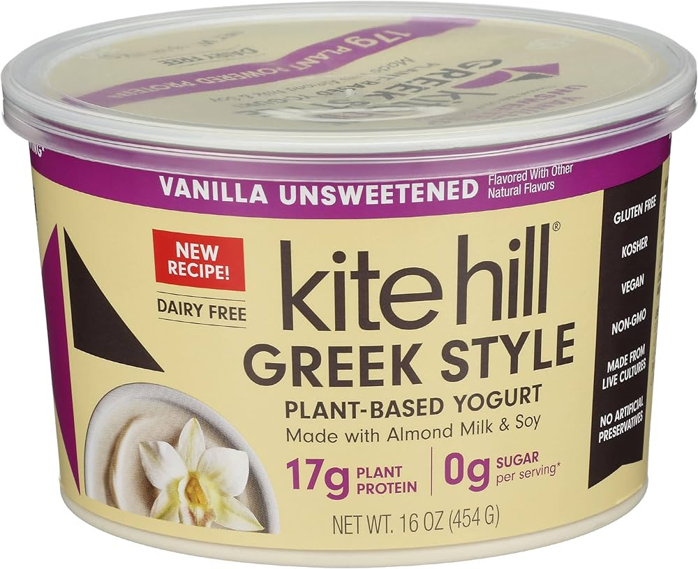 Kite Hill Vanilla Unsweetened Greek Syle Yogurt, 16 OZ | Amazon (US)