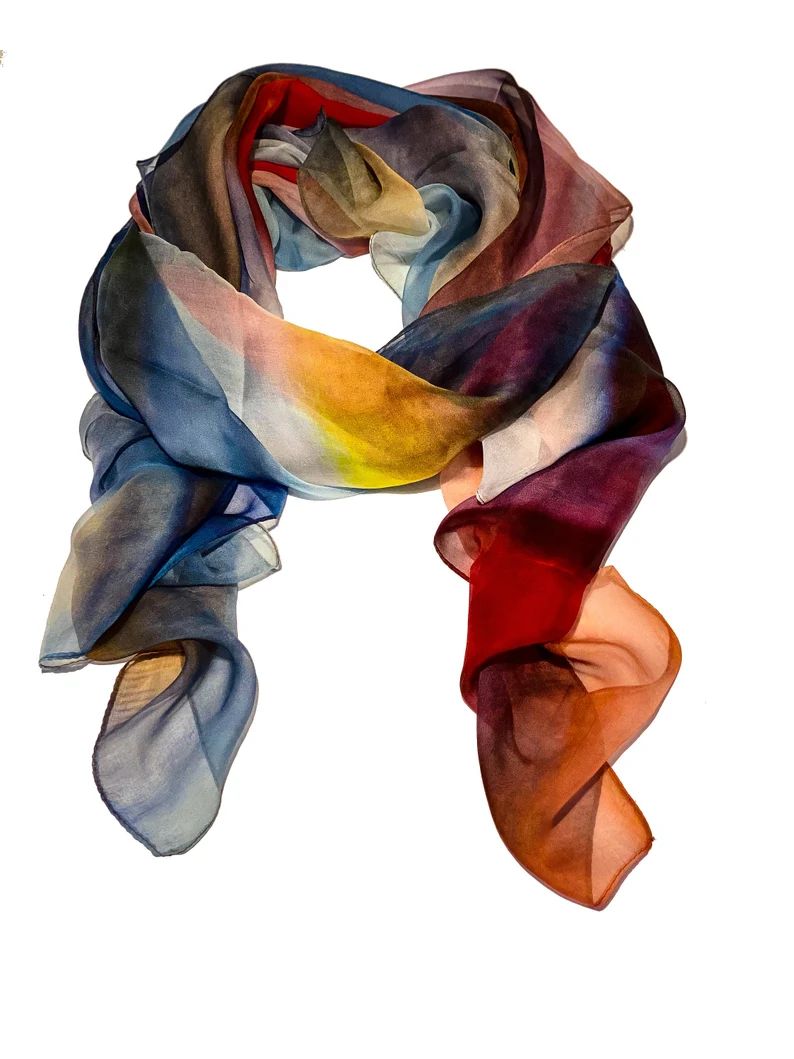 Silk Chiffon Sarong Size Scarf  Autumn Sunset | Etsy | Etsy (US)