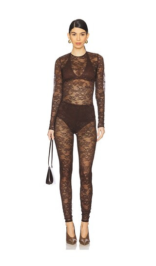 X REVOLVE Caresha Catsuit in Cocoa | Revolve Clothing (Global)