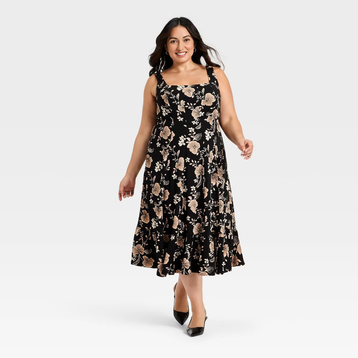 Women's Seamed Fit and Flare Midi A-Line Dress - Ava & Viv™ | Target