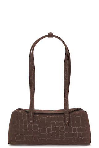 Heaven Mayhem X Freja New York Mini Chrystie Bag in Chocolate Suede Croc from Revolve.com | Revolve Clothing (Global)