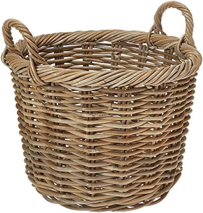 Amazon.com: Kouboo Kobo Rattan Round Planter, Gray Decorative Storage Basket : Patio, Lawn & Gard... | Amazon (US)
