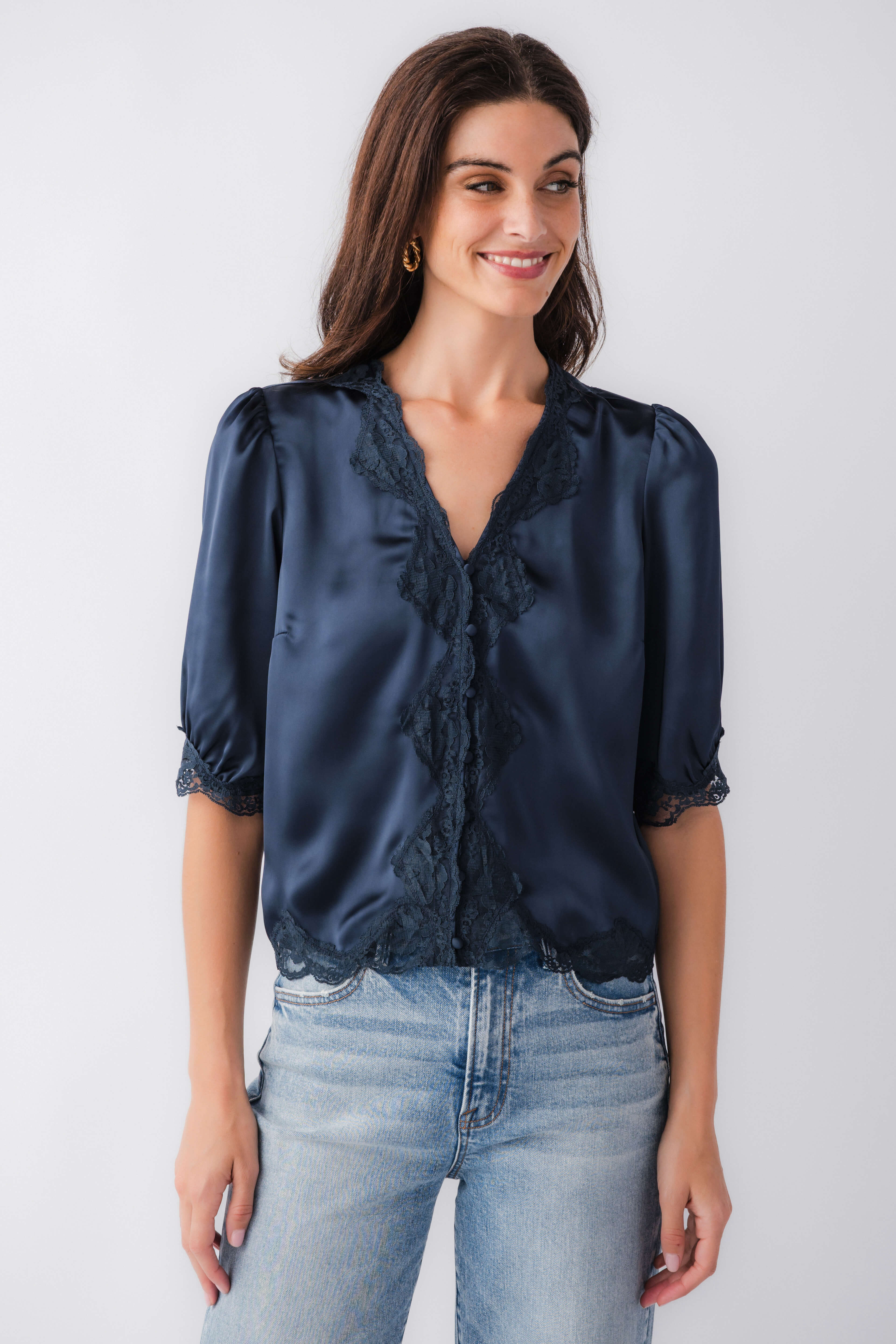 Current Air Lace Trim Top | Social Threads