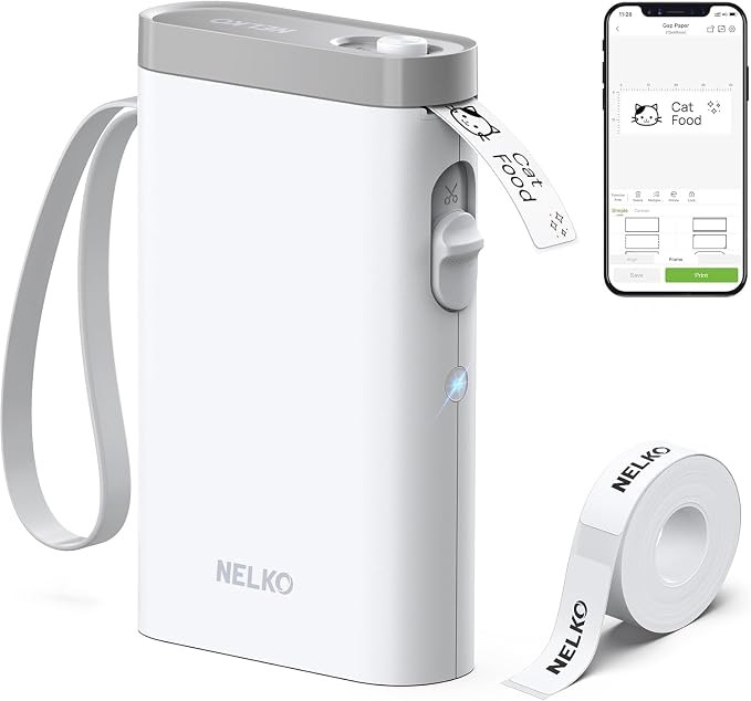 Nelko P21 Label Maker Machine with Tape, Bluetooth Label Printer, White | Creative App & Multiple... | Amazon (US)