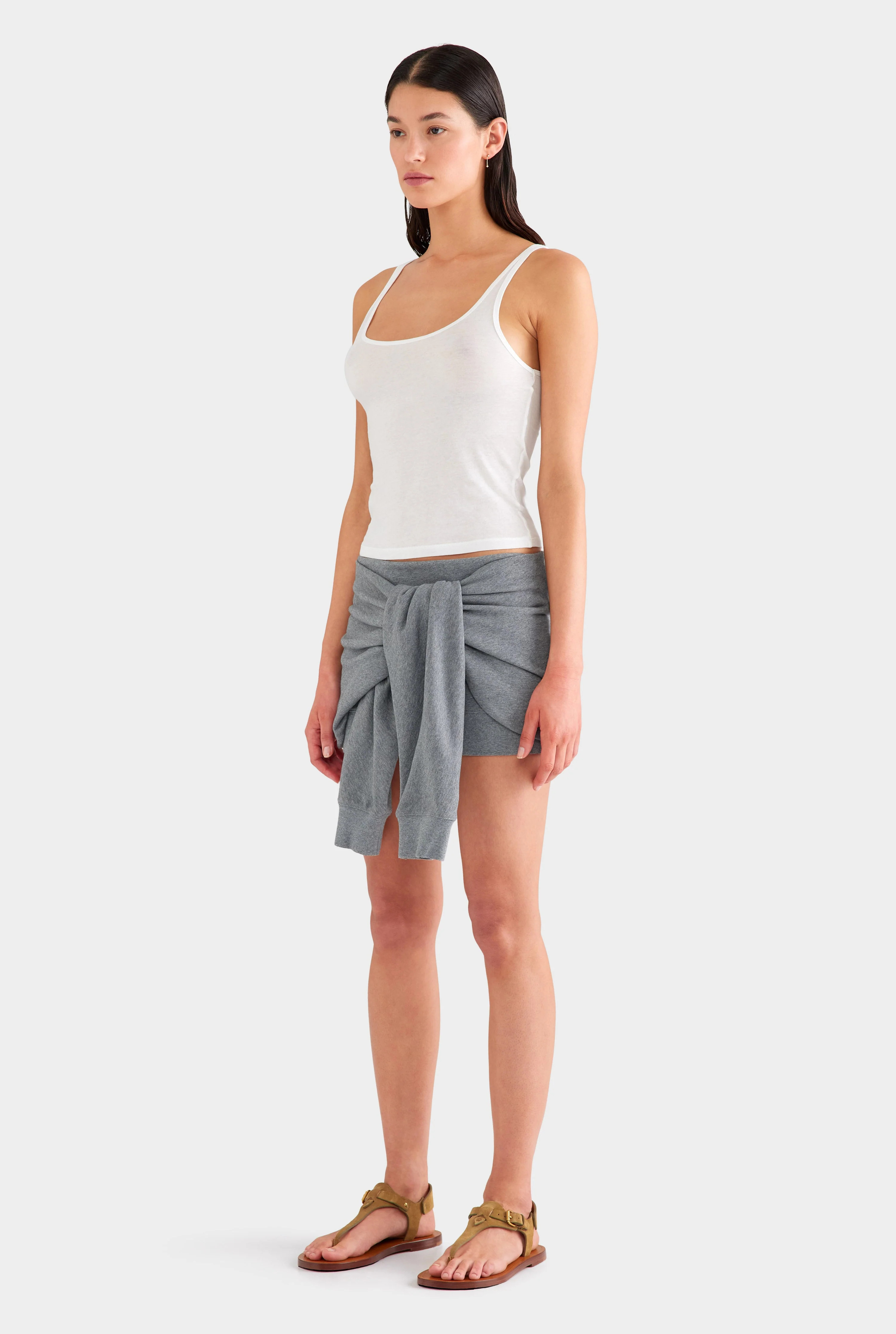 Womens Fleece Wrap Skirt in Dark Grey Marl | Venroy | Venroy AU