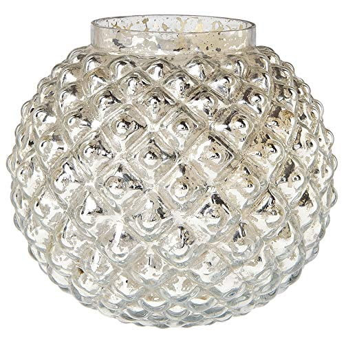 Luna Bazaar Vintage Mercury Glass Vase (5-Inch, Hazel Bubble Design, Silver) - Decorative Flower ... | Walmart (US)