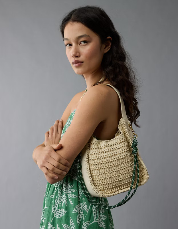 AE Mini Raffia Tote Bag | American Eagle Outfitters (US & CA)