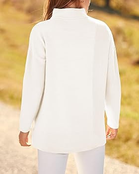 BTFBM Women Cozy Long Sleeve Mock Neck Fashion Sweaters Soft Solid Color Ribbed Knit Casual Fall ... | Amazon (US)