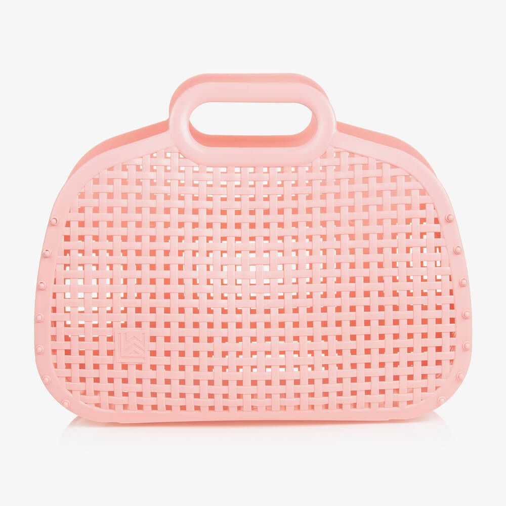 Girls Pale Pink Basket Bag (36cm) | Childrensalon