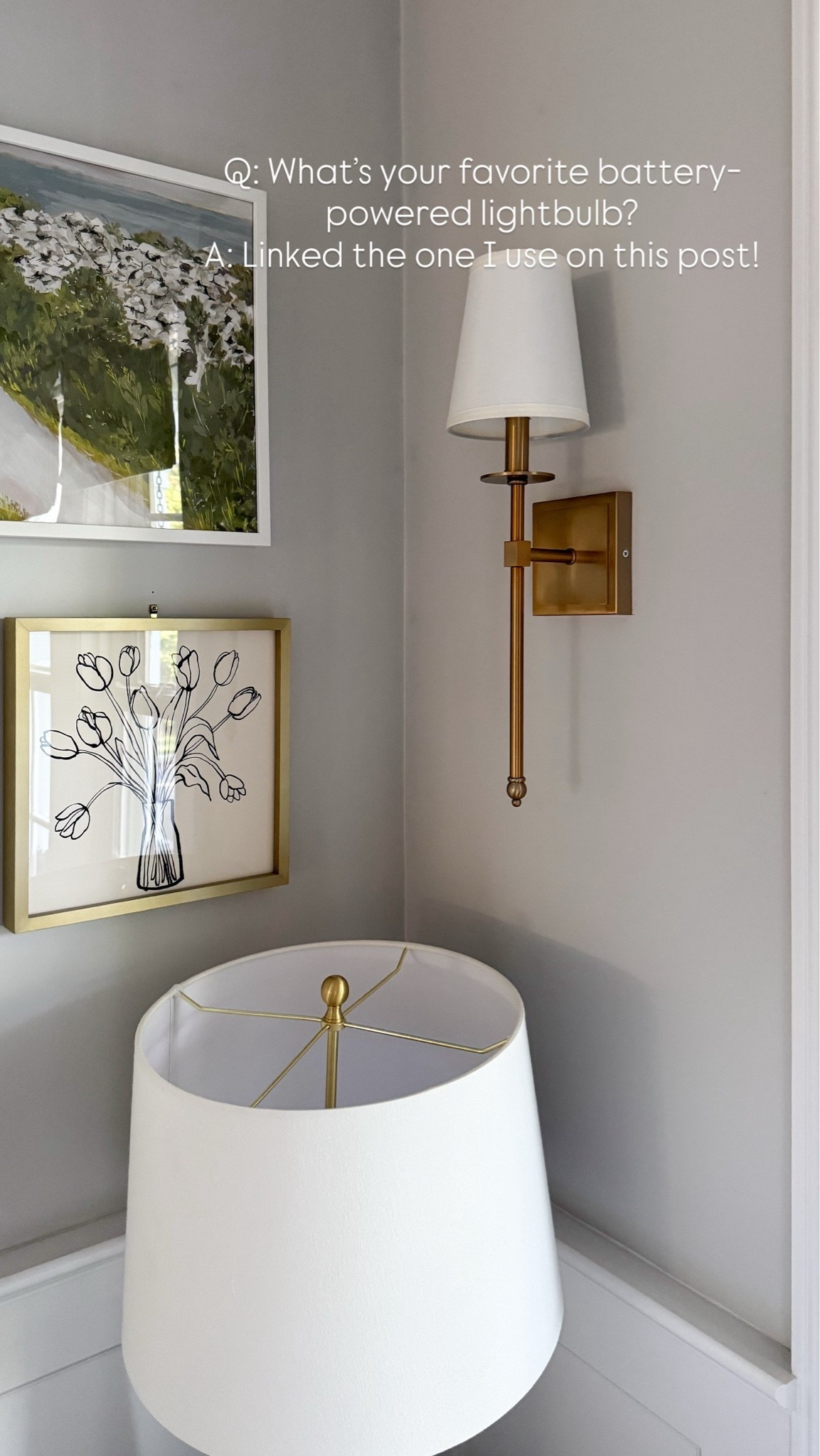 I love this brass sconce so much that I’ve bought it 5 times! It looks great everywhere. And if you don’t feel like hardwiring it in, you can use these battery-powdered lightbulbs that I use often!

#LTKHome #LTKSaleAlert #LTKdayinmylife