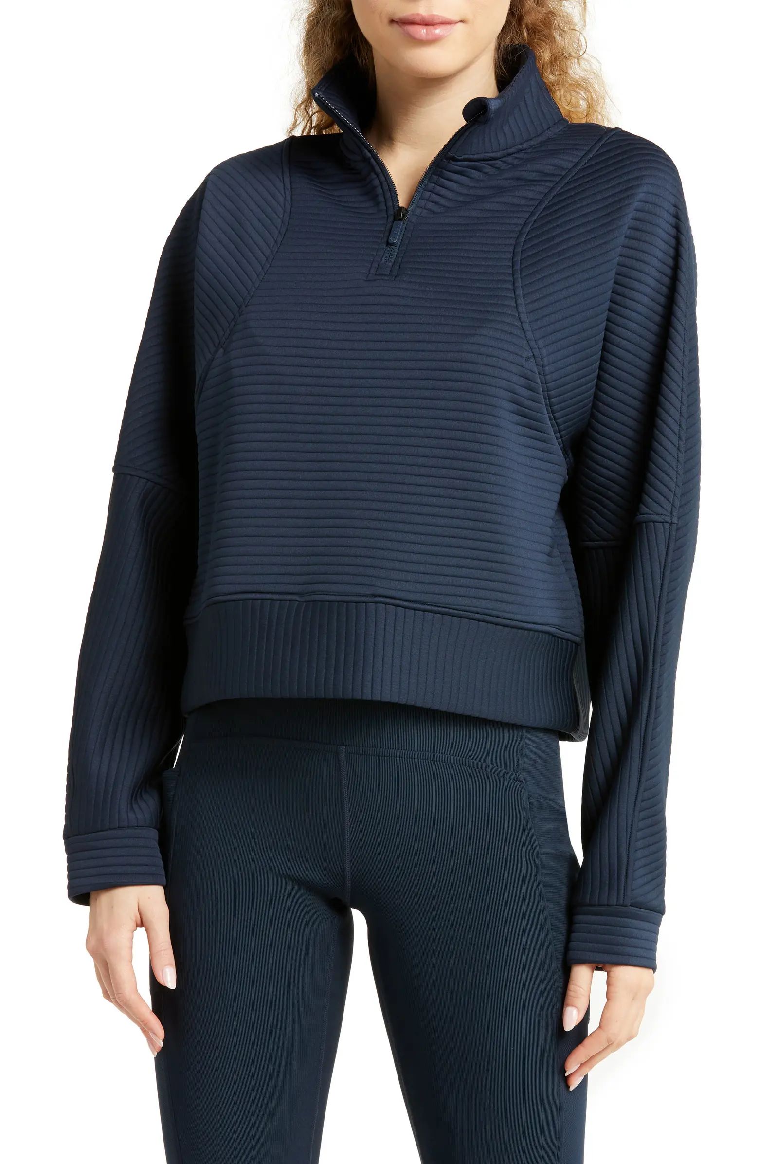 Zella Ottoman Quarter Zip Sweatshirt | Nordstrom | Nordstrom