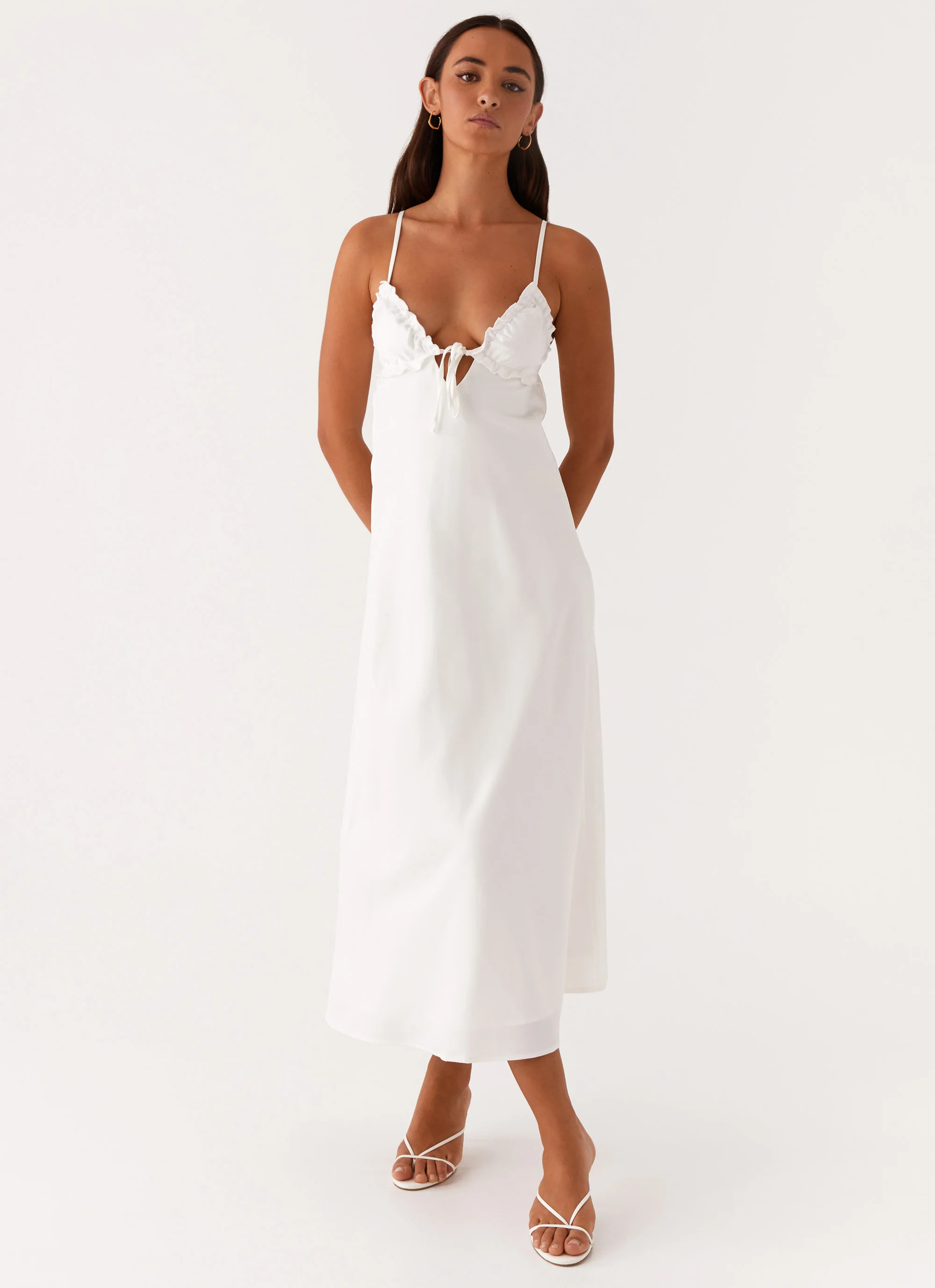 Take Note Midi Dress - White | Peppermayo (Global)