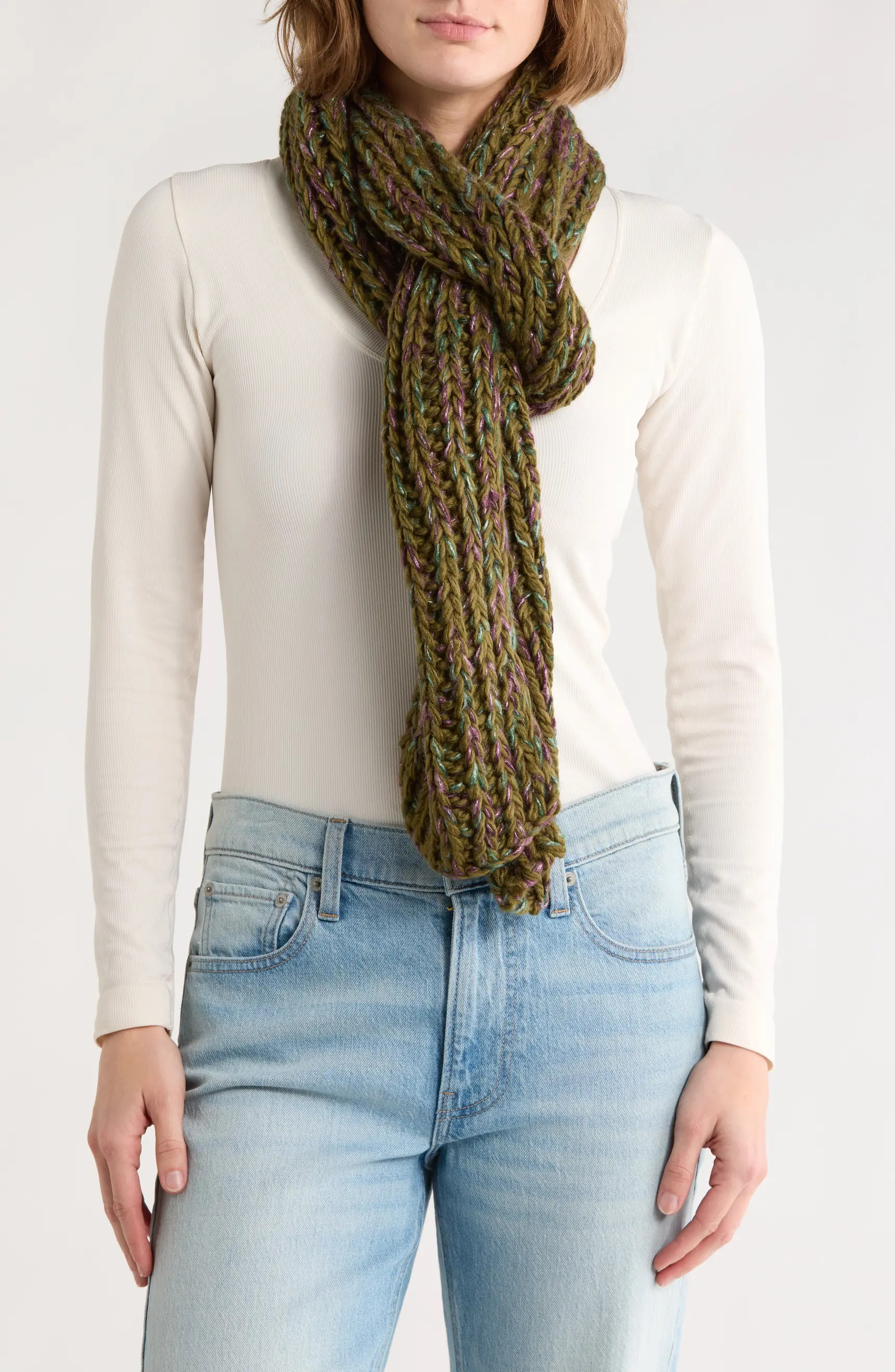 Melrose and Market Metallic Knit Scarf | Nordstromrack | Nordstrom Rack
