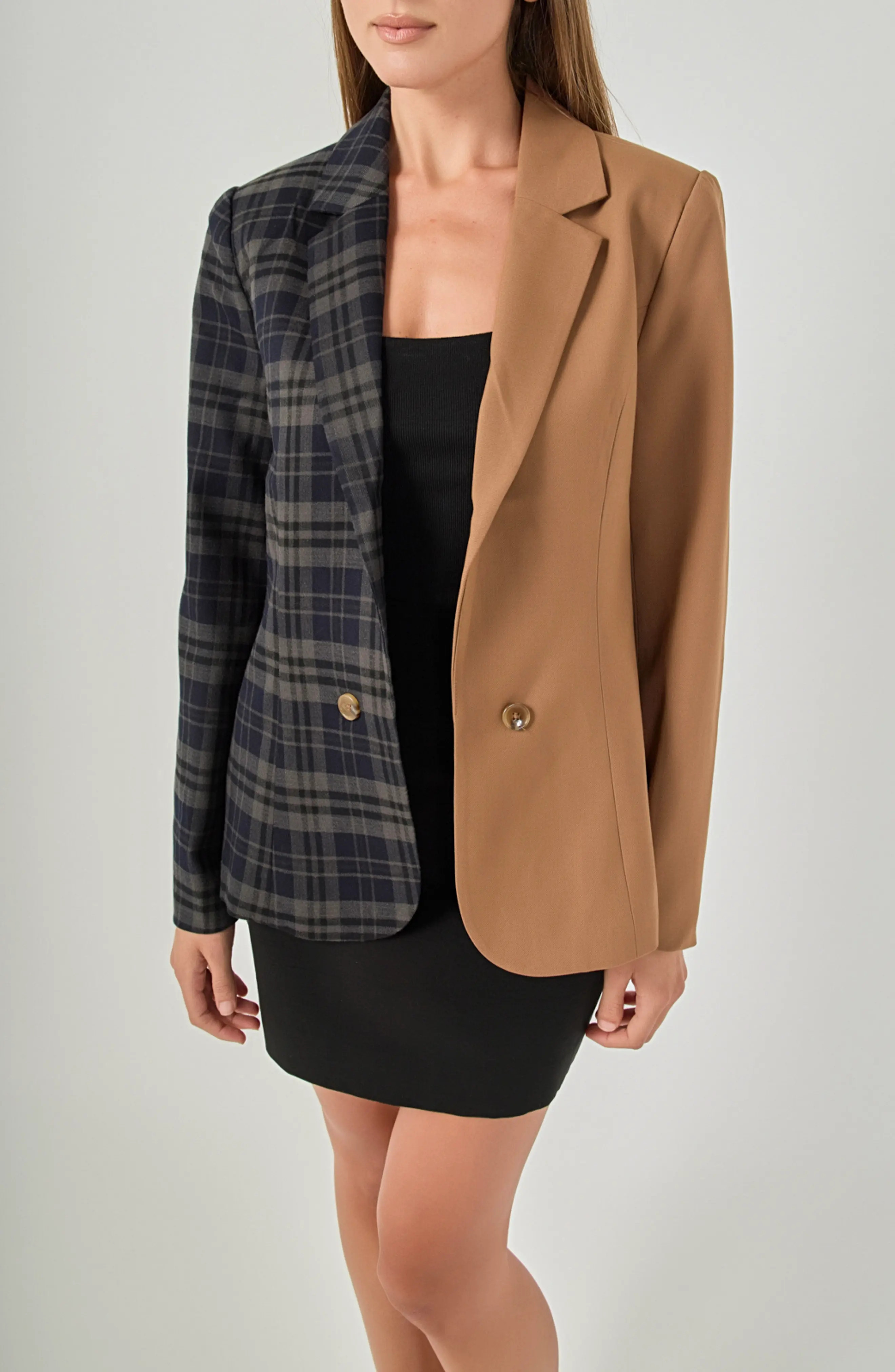 Endless Rose Two-Tone Plaid Blazer (Women) | Nordstrom | Nordstrom