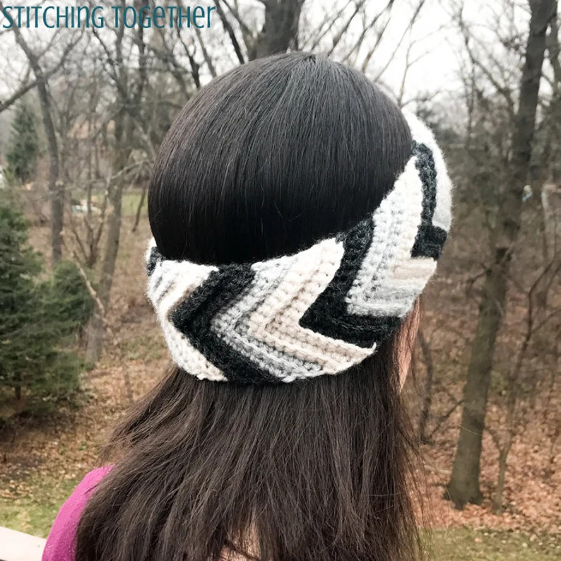 Gray Skies Crochet Chevron Headband Pattern Crochet Ear Warmer PDF Crochet Pattern Download - Ets... | Etsy (US)