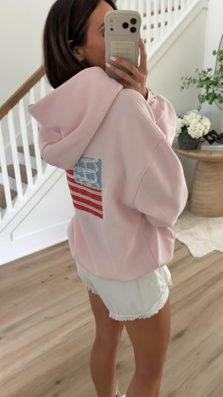 Americana inspired athleisure from Target, patriotic hoodie, Memorial Day sweatshirt, 4th of July outfit, annabrstyle

#LTKootd #LTKOver40
