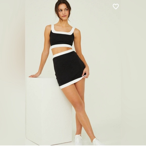 Altar’d State Meredith Blake Top and Maureen Contrast Skirt Set Black and White | Poshmark